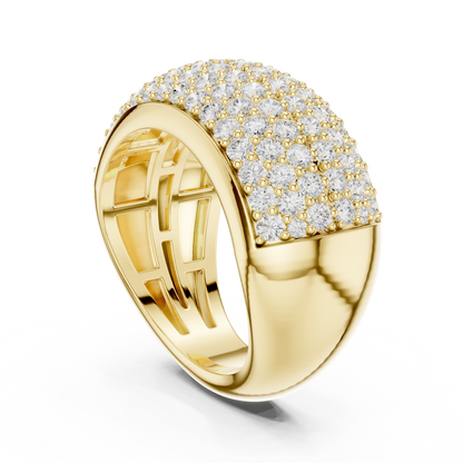 Round Cut Lab Grown Diamond Ring in Yellow Gold