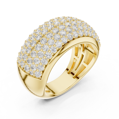 Round Cut Lab Grown Diamond Ring in Yellow Gold