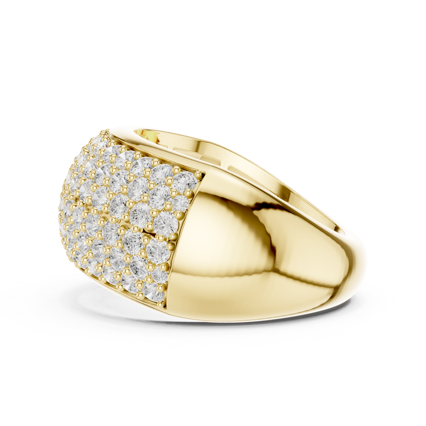 Round Cut Lab Grown Diamond Ring in Yellow Gold
