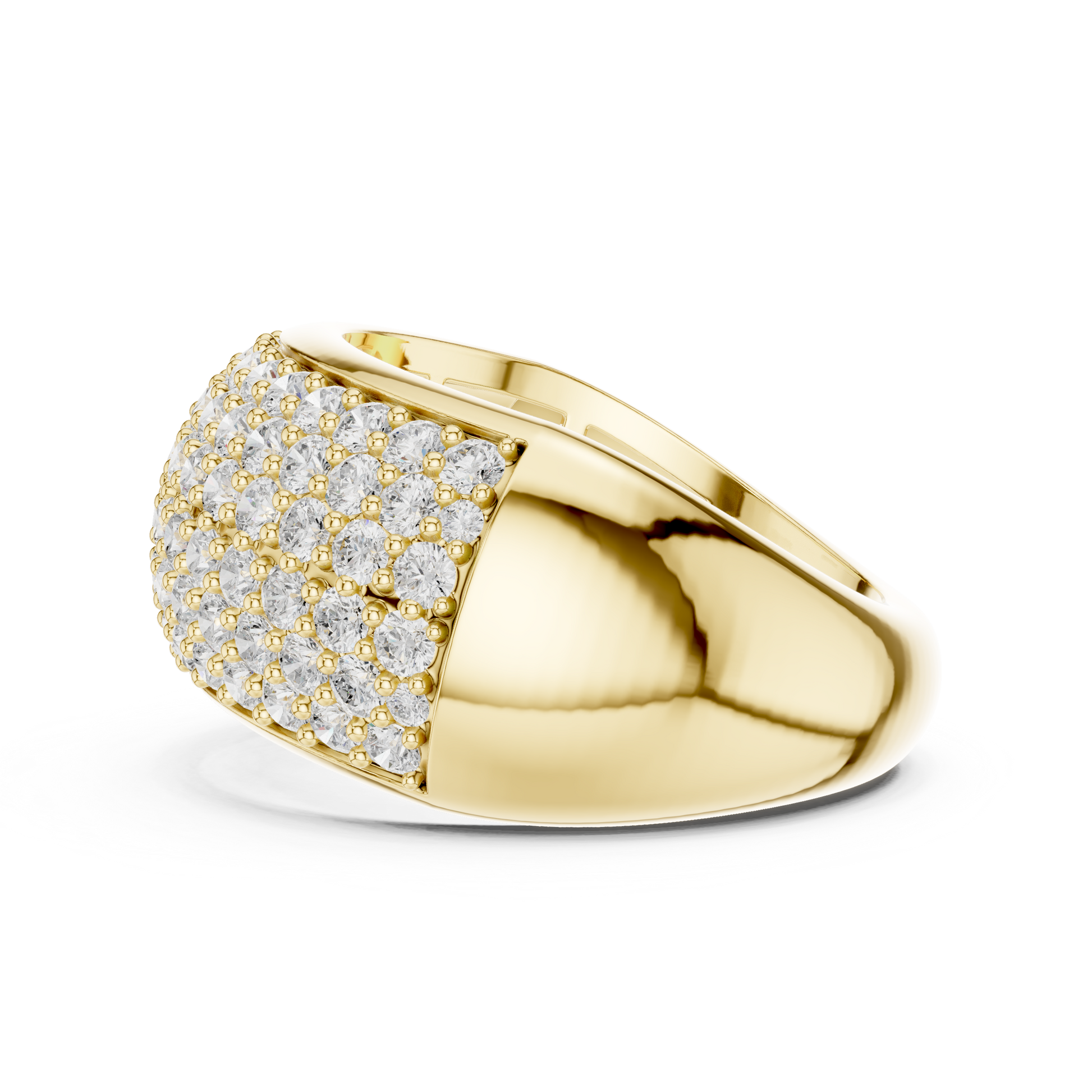 Round Cut Lab Grown Diamond Ring in Yellow Gold