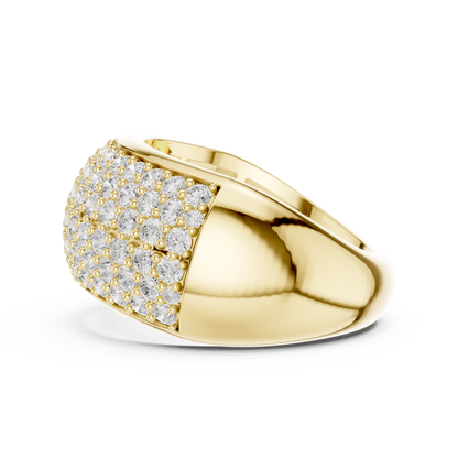 Round Cut Lab Grown Diamond Ring in Yellow Gold