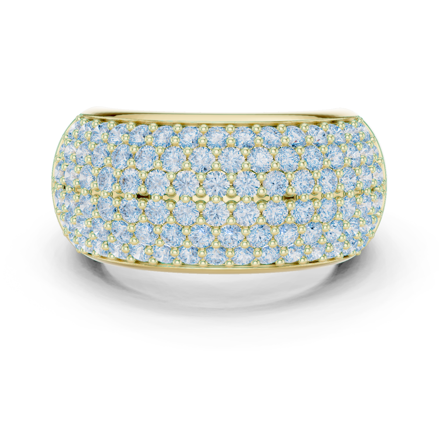Round Cut Lab Grown Diamond Ring in Yellow Gold