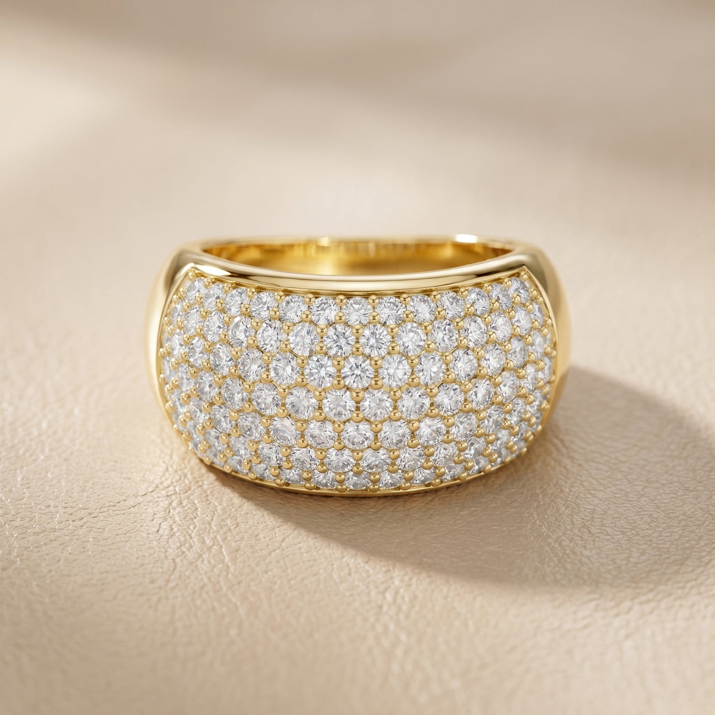 Round Cut Lab Grown Diamond Ring in Yellow Gold