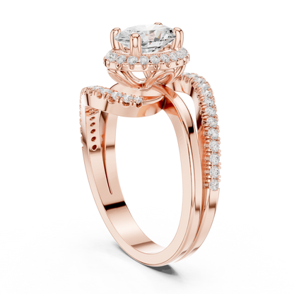 Oval Round Cut Lab Grown Diamond Ring in Rose Gold