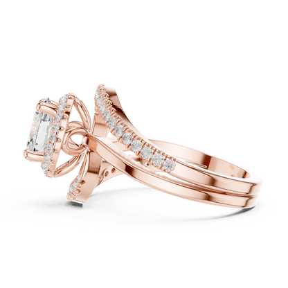 Oval Round Cut Lab Grown Diamond Ring in Rose Gold