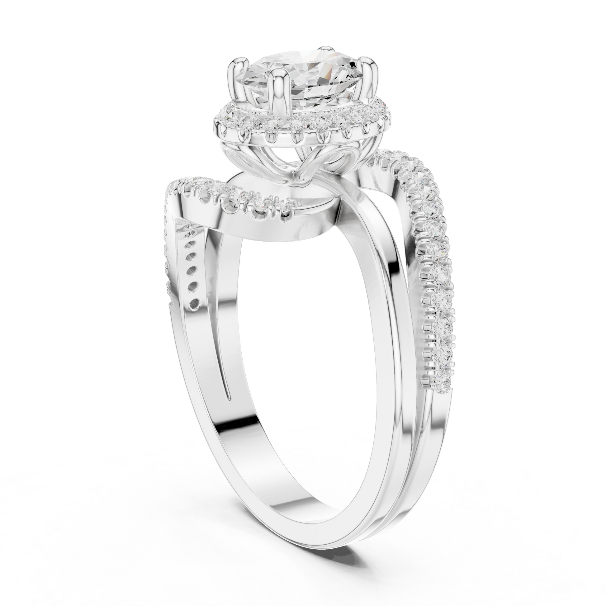 Oval Round Cut Lab Grown Diamond Ring in Platinum
