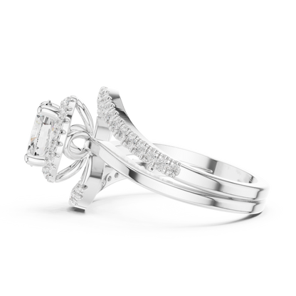 Oval Round Cut Lab Grown Diamond Ring in Platinum