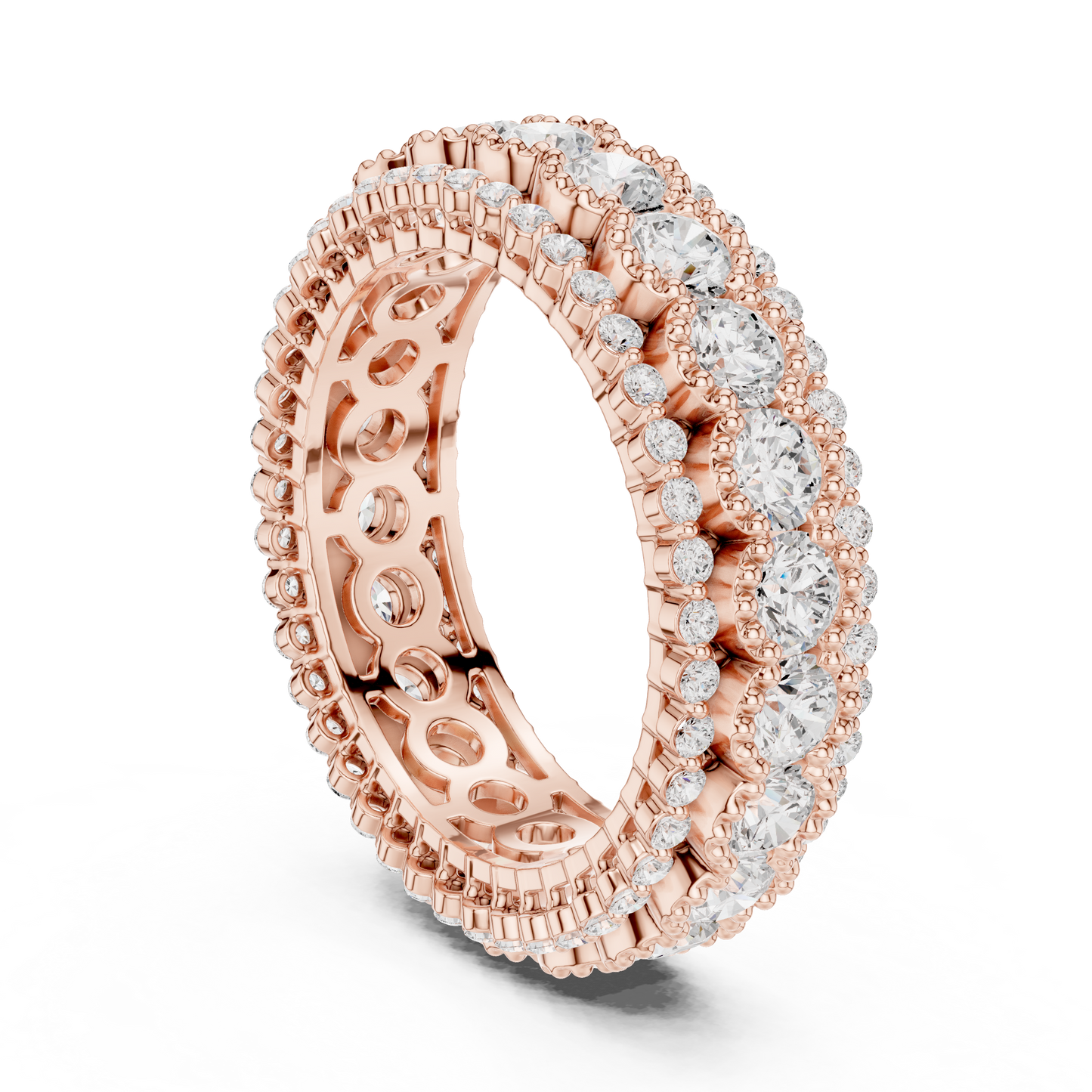 Round Cut Lab Grown Diamond Ring in Rose Gold