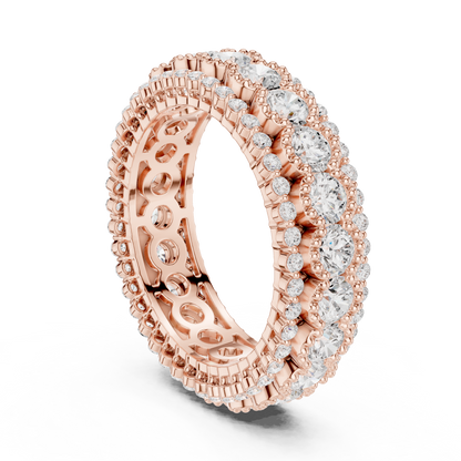 Round Cut Lab Grown Diamond Ring in Rose Gold
