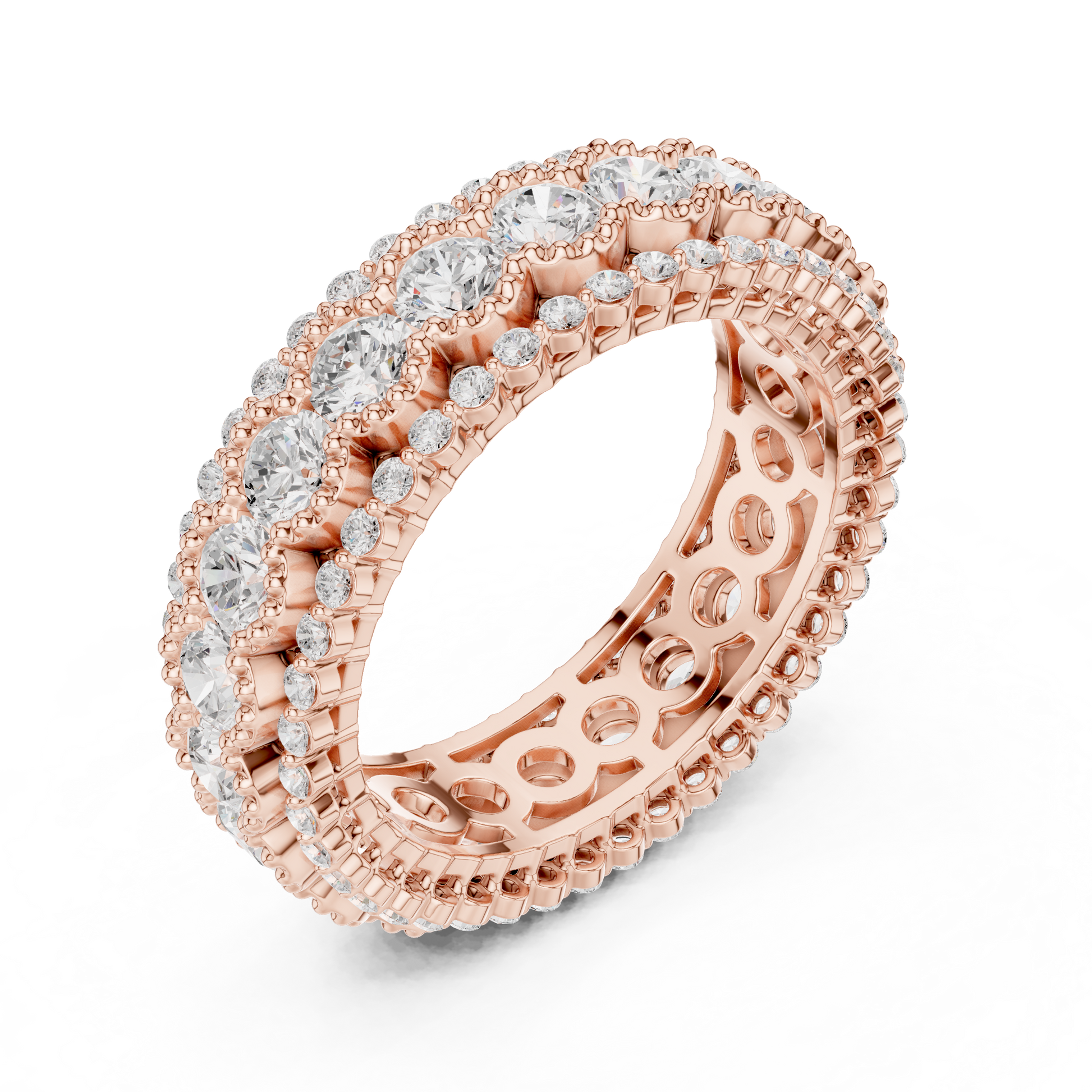 Round Cut Lab Grown Diamond Ring in Rose Gold