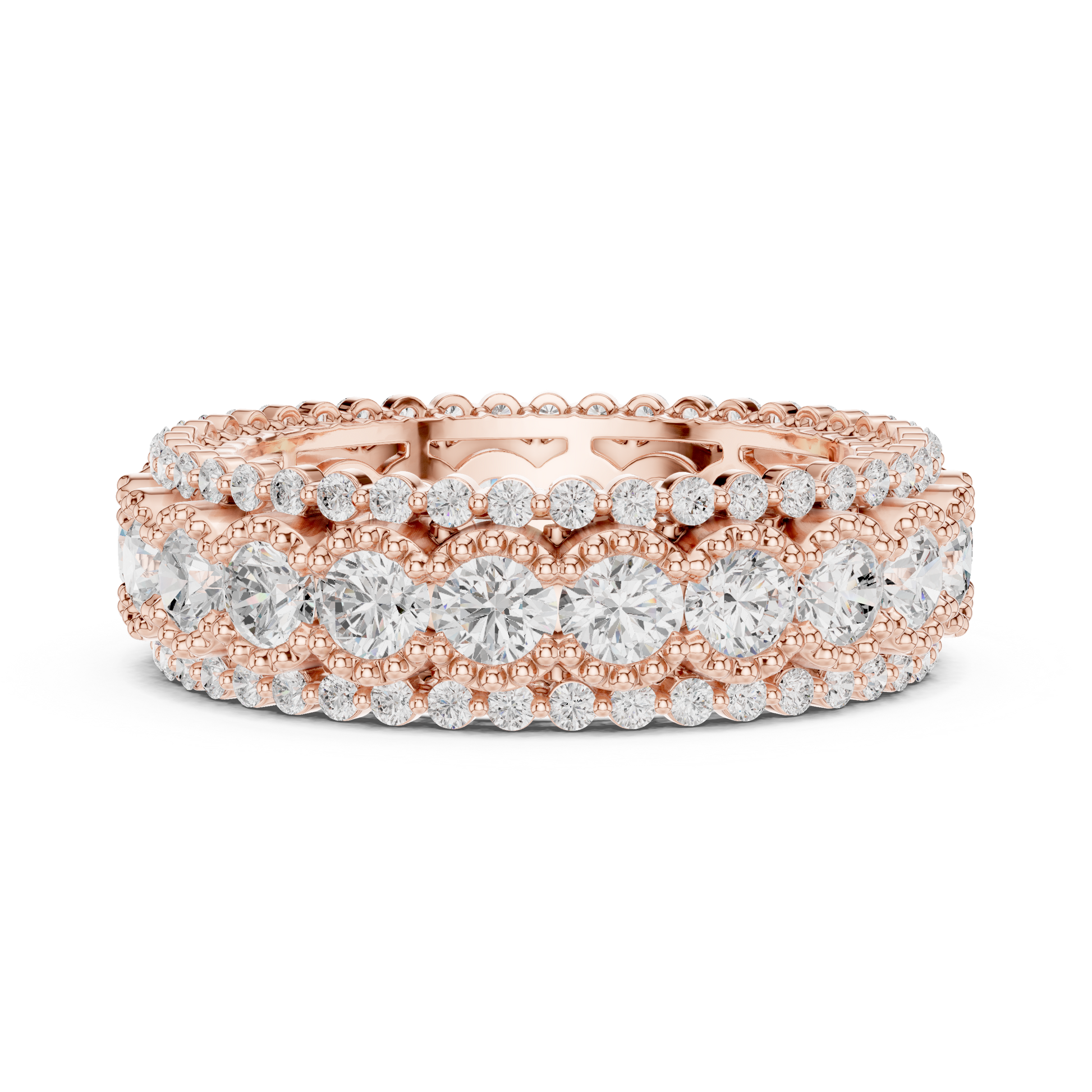 Round Cut Lab Grown Diamond Ring in Rose Gold