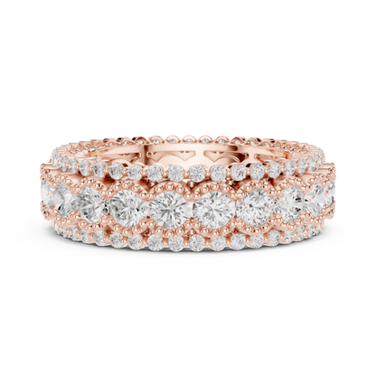 Round Cut Lab Grown Diamond Ring in Rose Gold