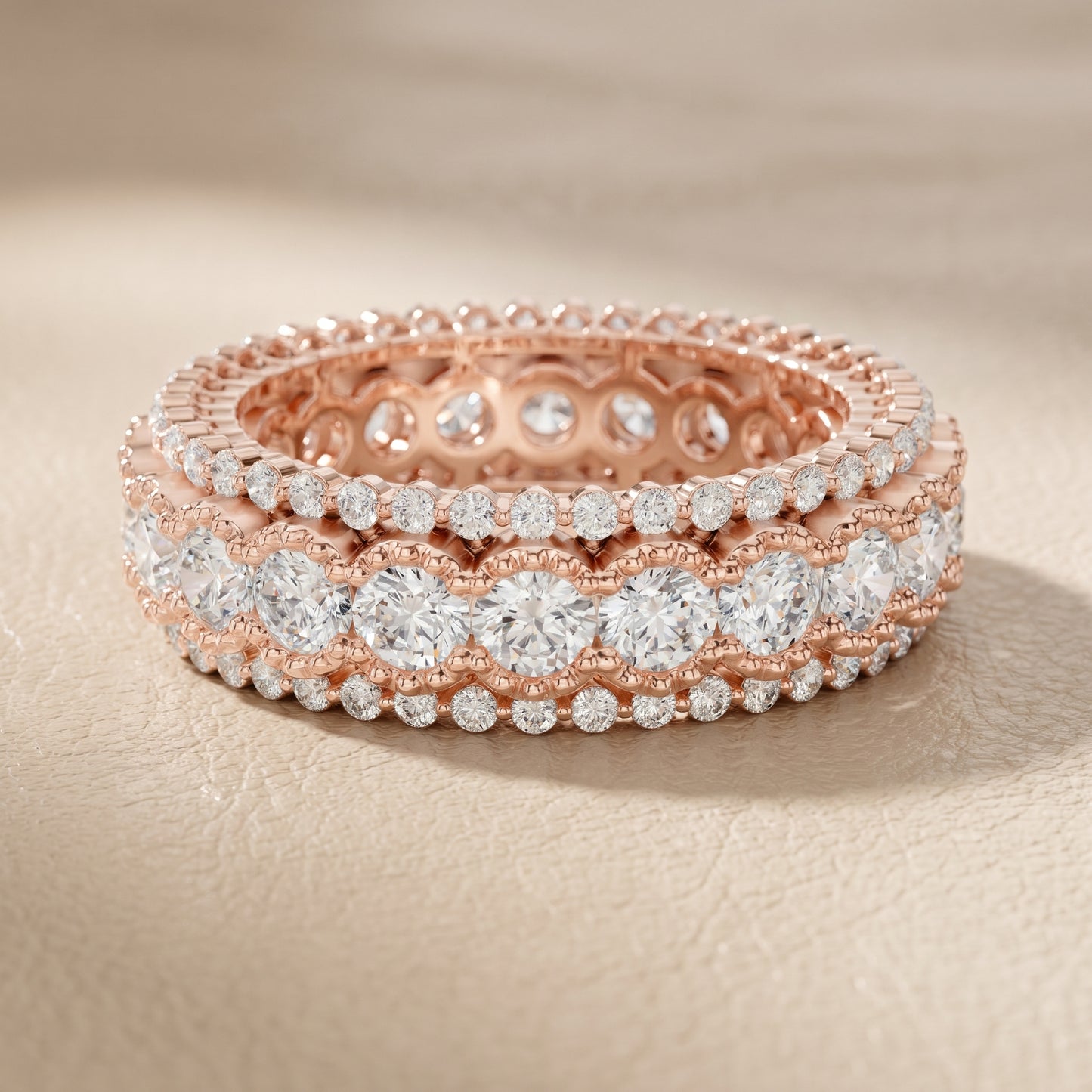 Round Cut Lab Grown Diamond Ring in Rose Gold