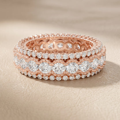 Round Cut Lab Grown Diamond Ring in Rose Gold
