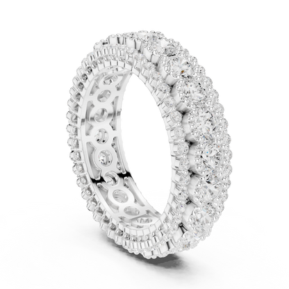 Round Cut Lab Grown Diamond Ring in Silver
