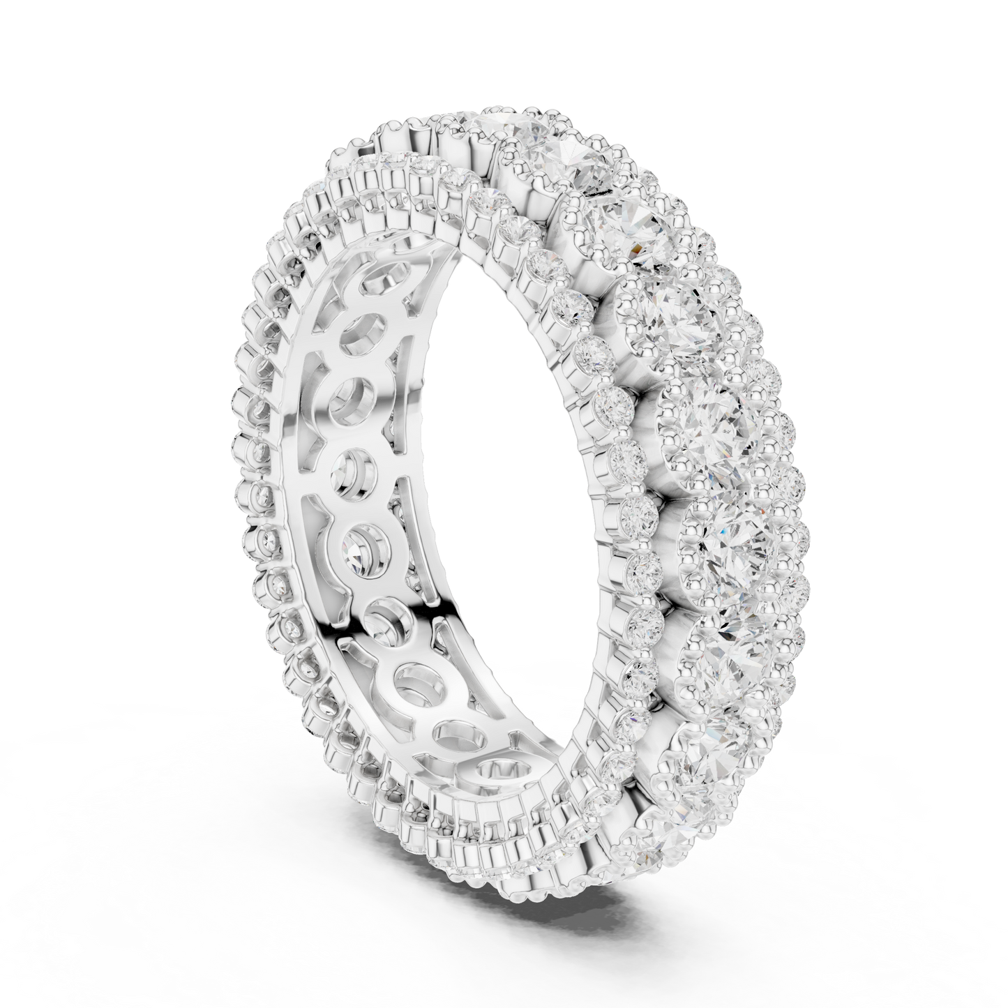 Round Cut Lab Grown Diamond Ring in Platinum