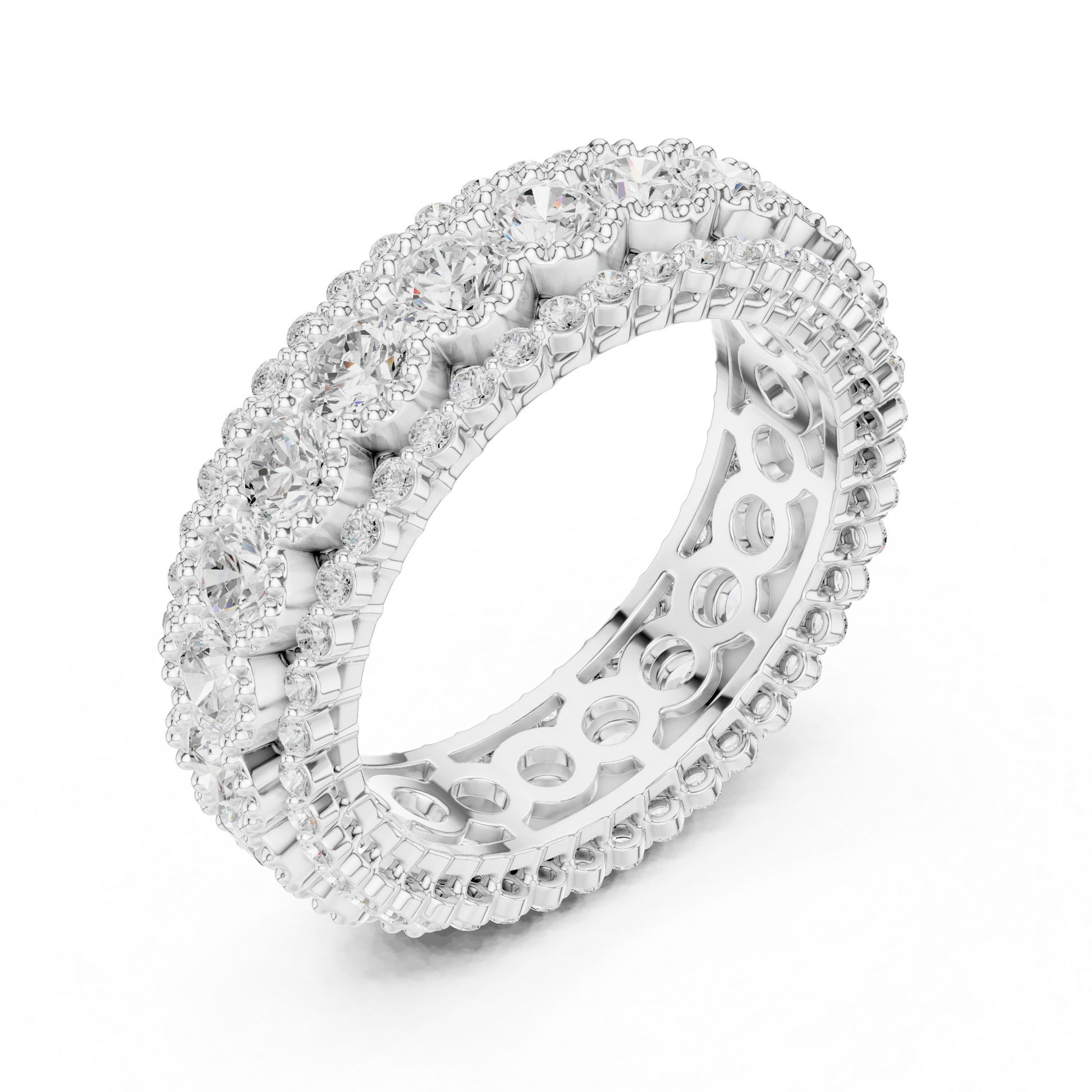 Round Cut Lab Grown Diamond Ring in Platinum