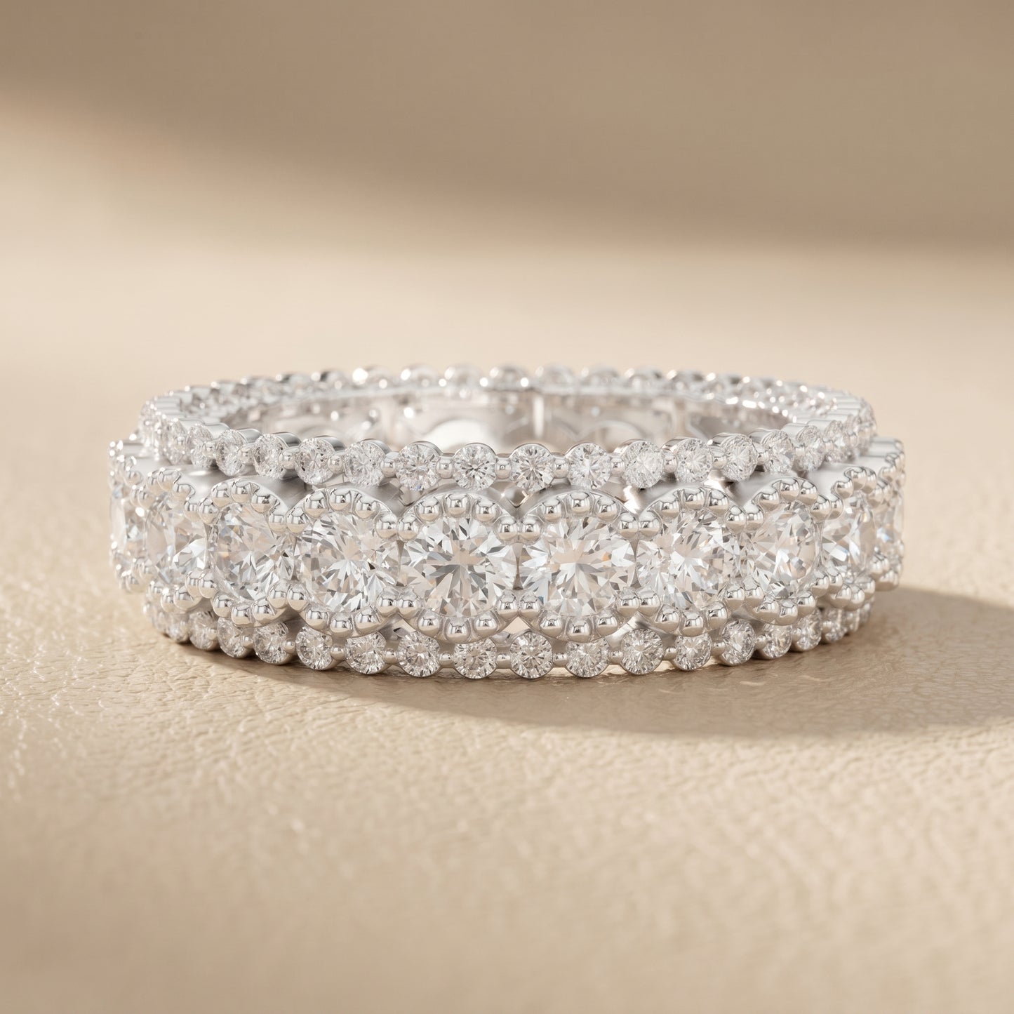 Round Cut Lab Grown Diamond Ring in Silver