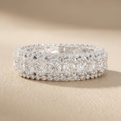Round Cut Lab Grown Diamond Ring in Platinum