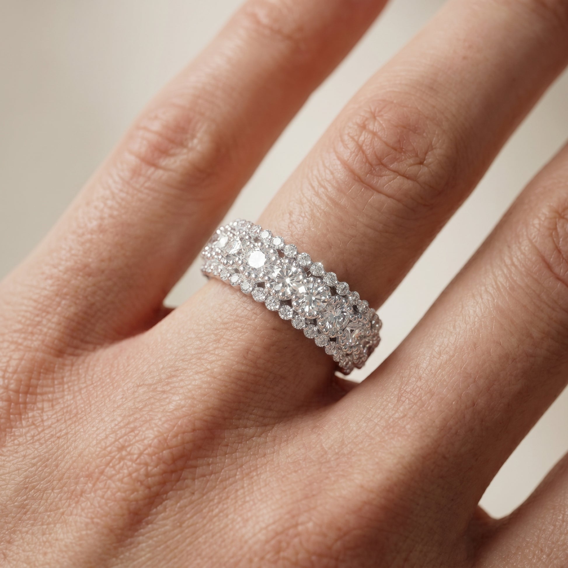 Round Cut Lab Grown Diamond Ring in Platinum