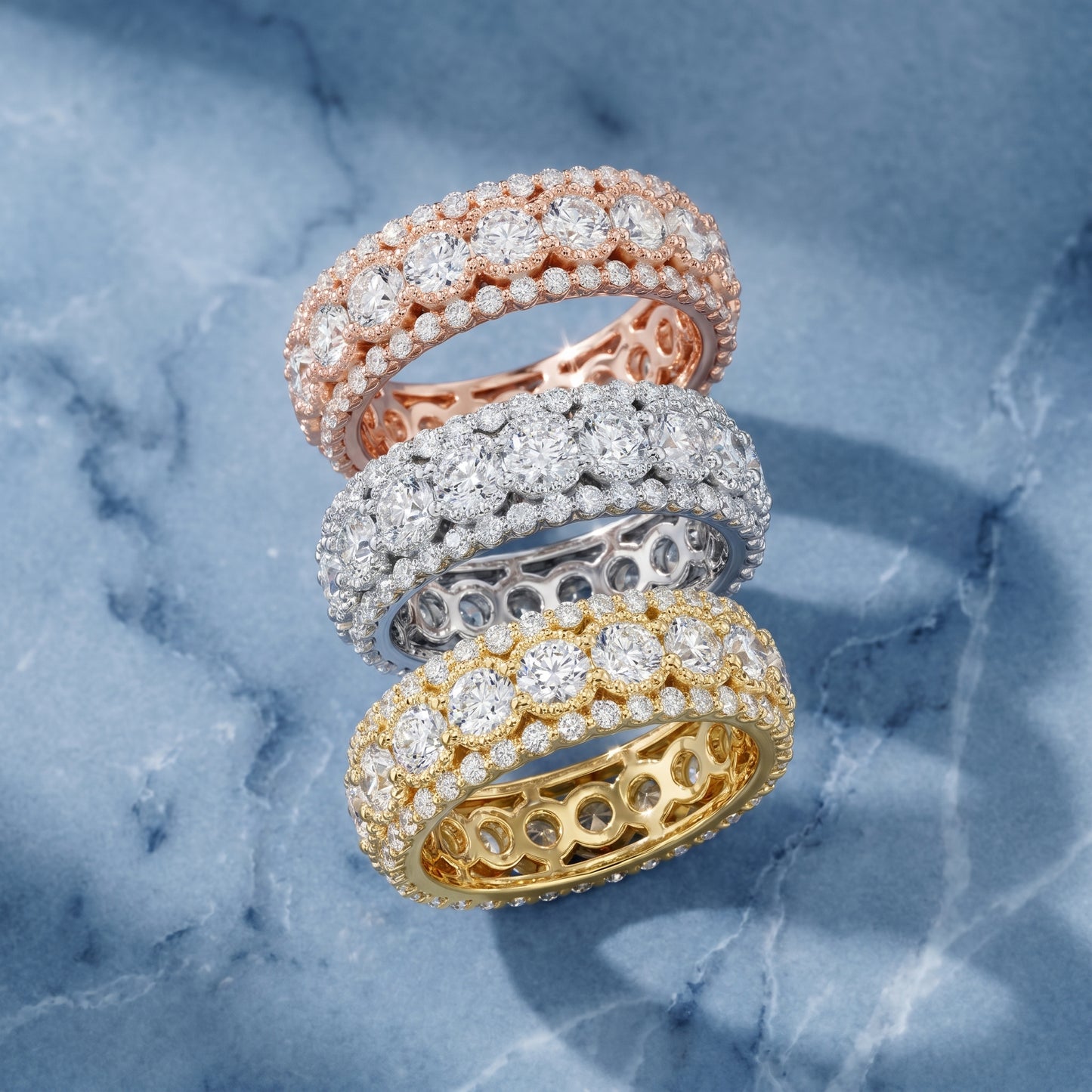 Round Cut Lab Grown Diamond Ring in Yellow Gold