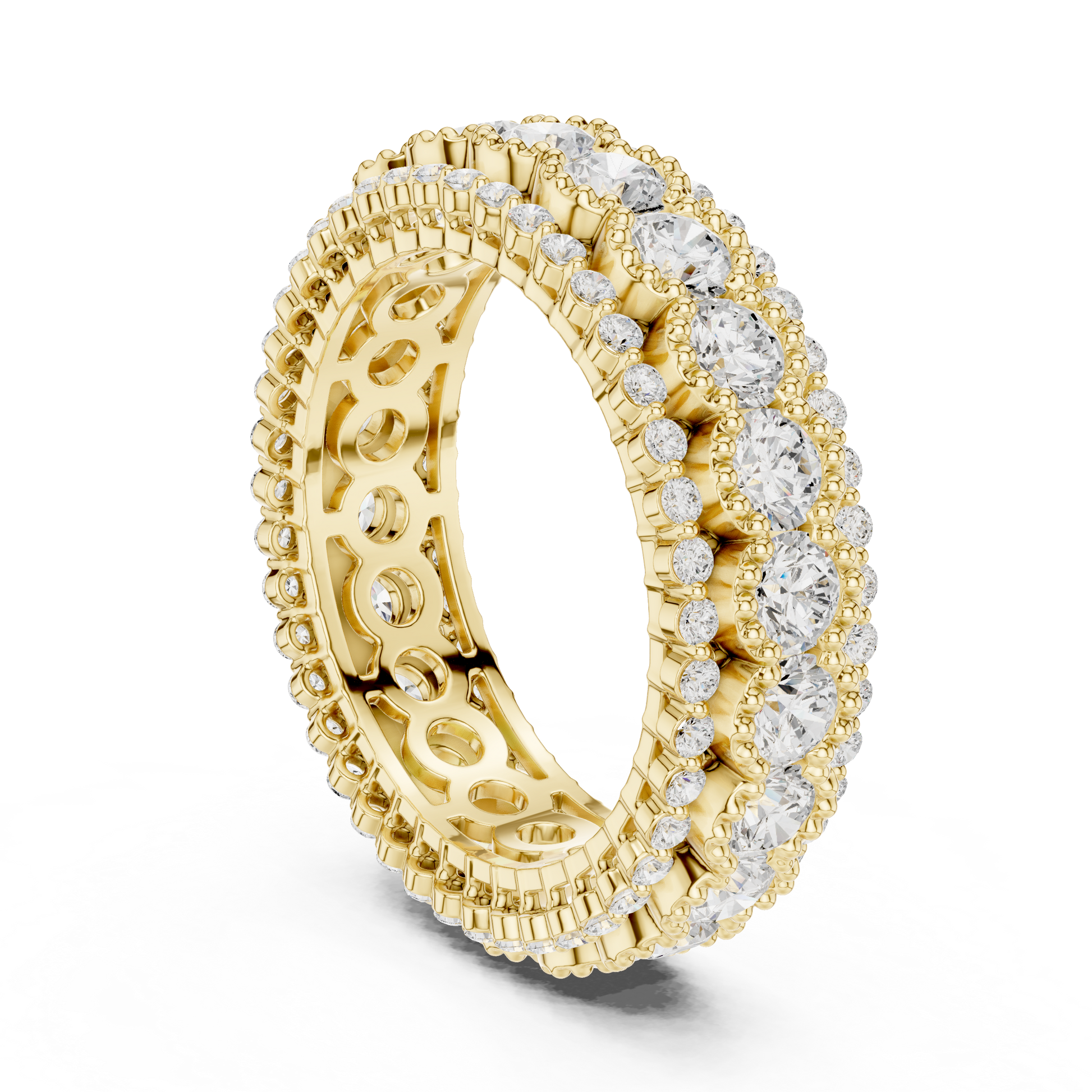 Round Cut Lab Grown Diamond Ring in Yellow Gold