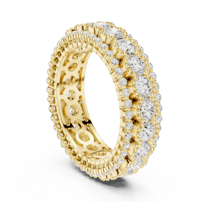 Round Cut Lab Grown Diamond Ring in Yellow Gold