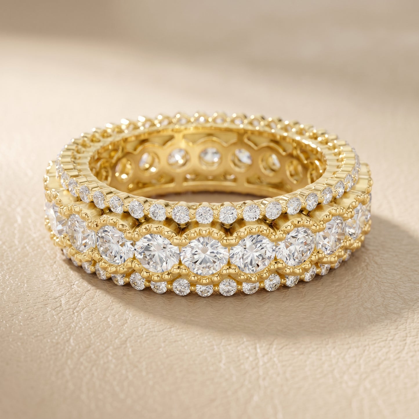Round Cut Lab Grown Diamond Ring in Yellow Gold
