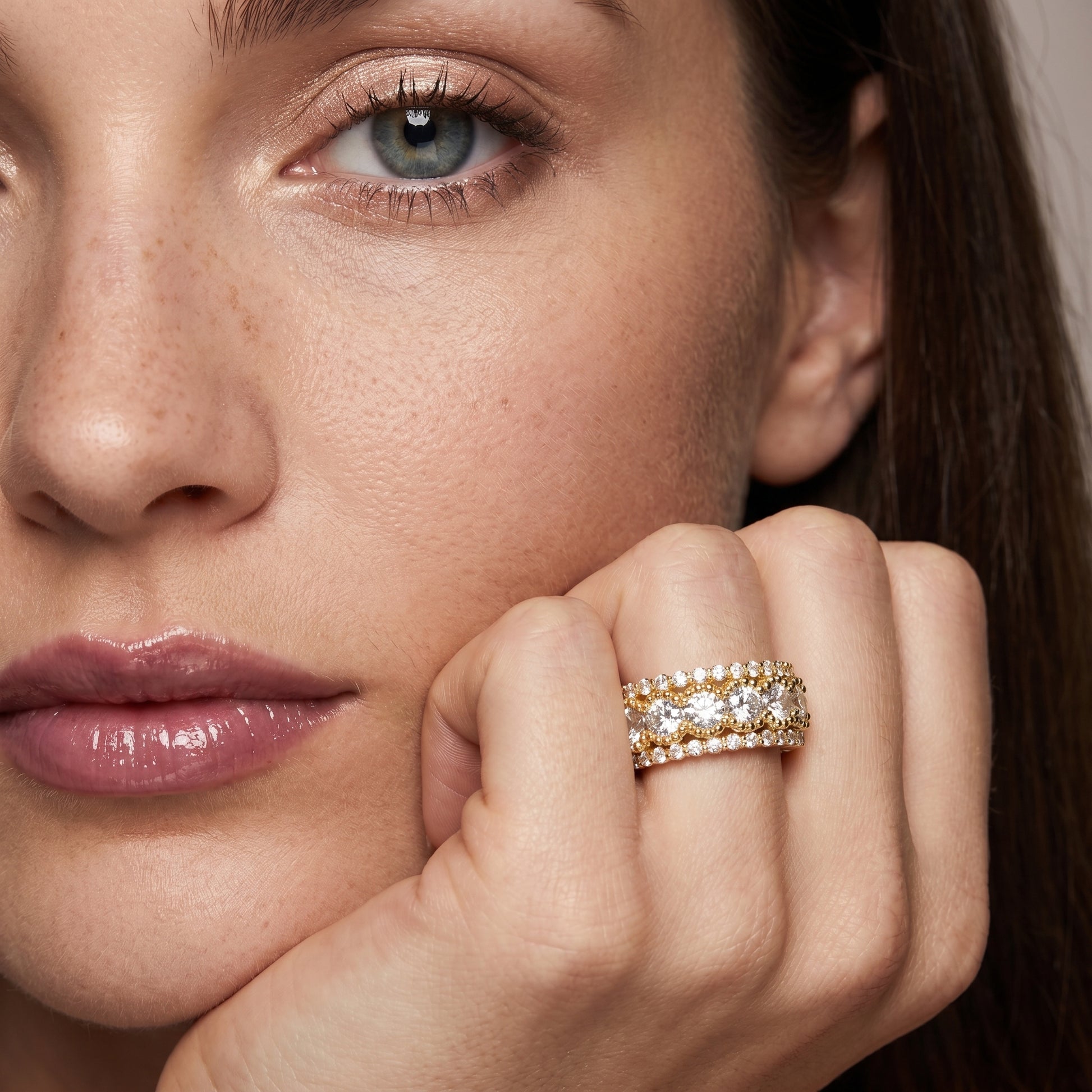 Round Cut Lab Grown Diamond Ring in Yellow Gold