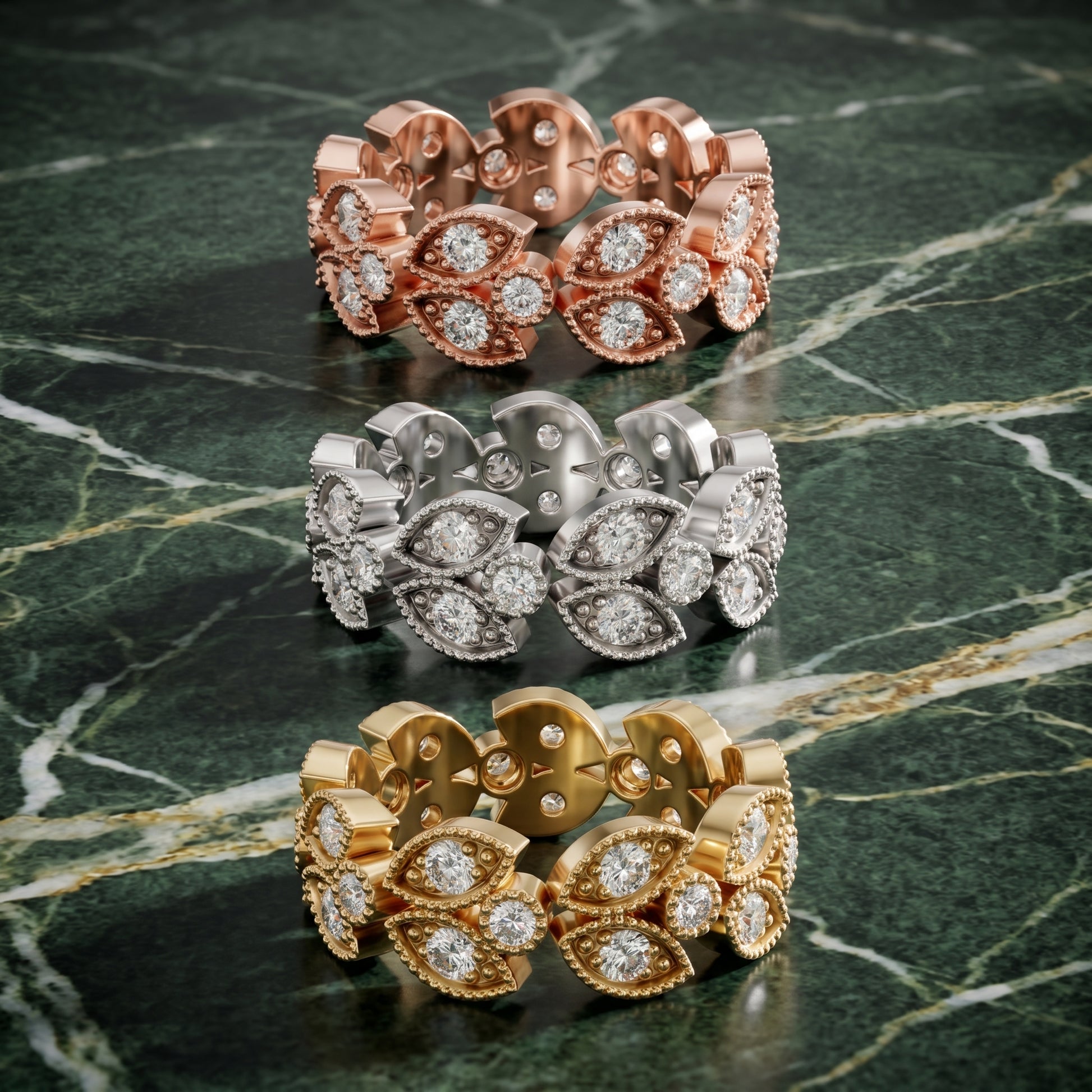 Round Cut Lab Grown Diamond Ring in Rose Gold