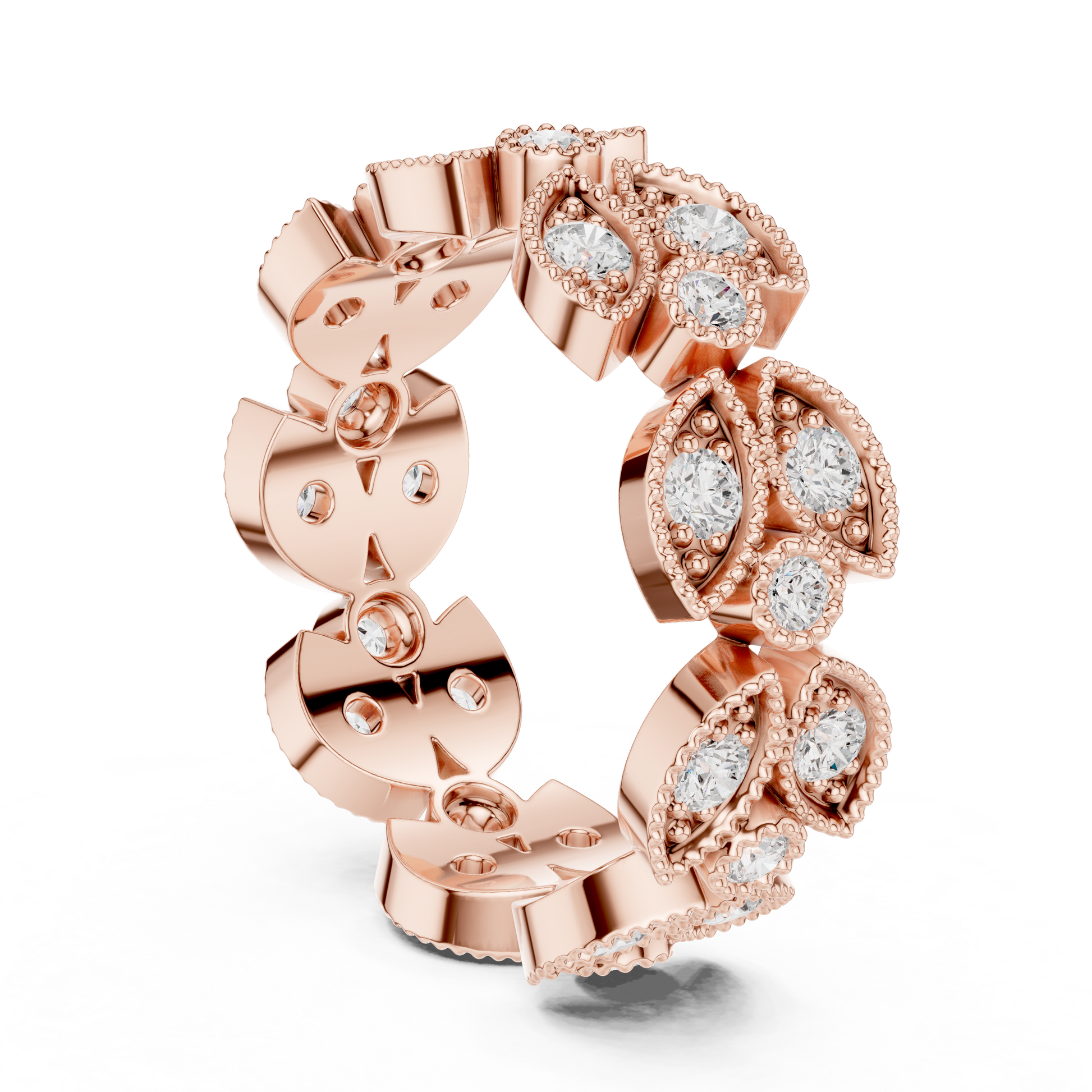 Round Cut Lab Grown Diamond Ring in Rose Gold