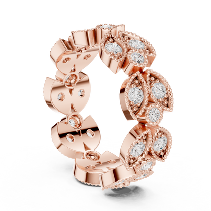Round Cut Lab Grown Diamond Ring in Rose Gold