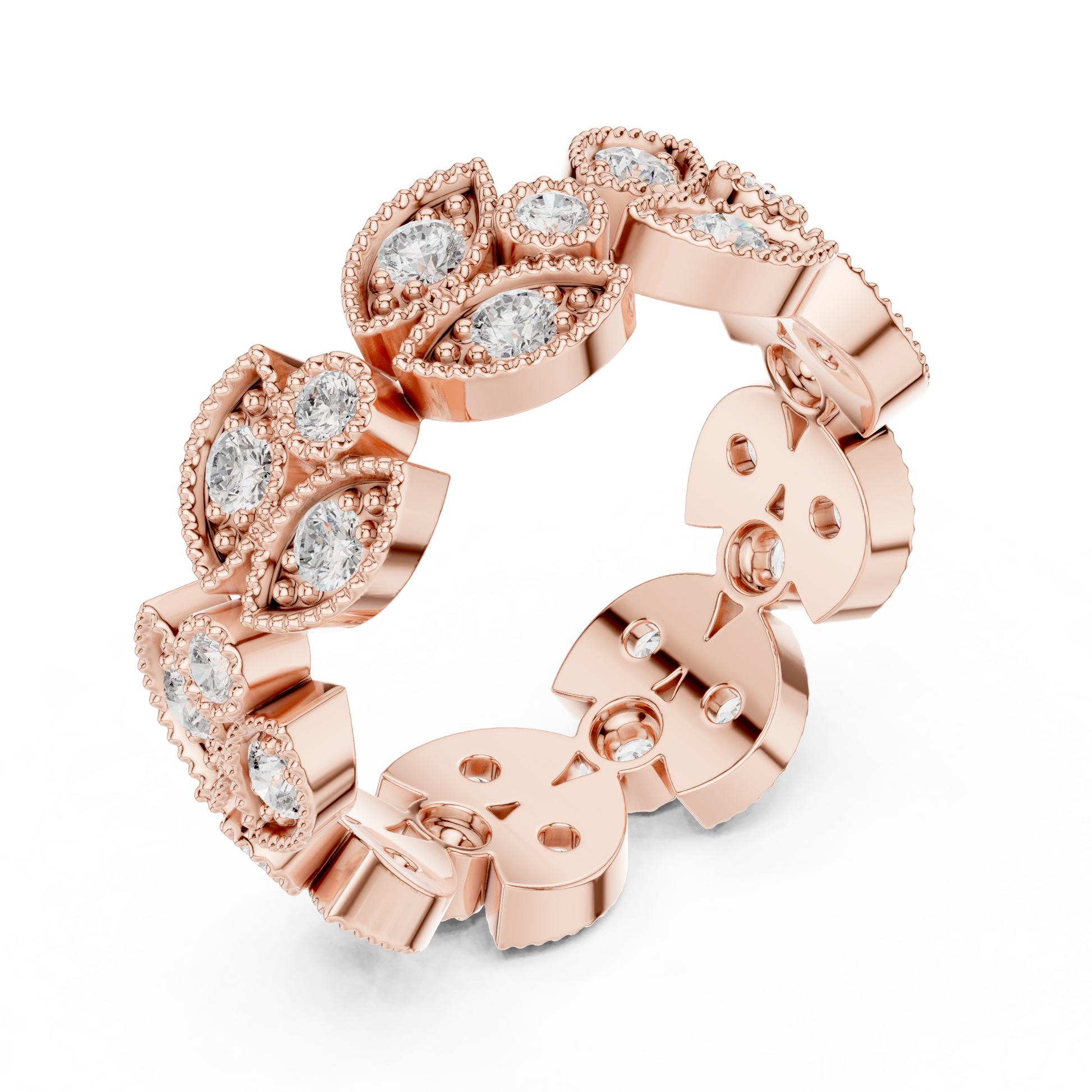 Round Cut Lab Grown Diamond Ring in Rose Gold