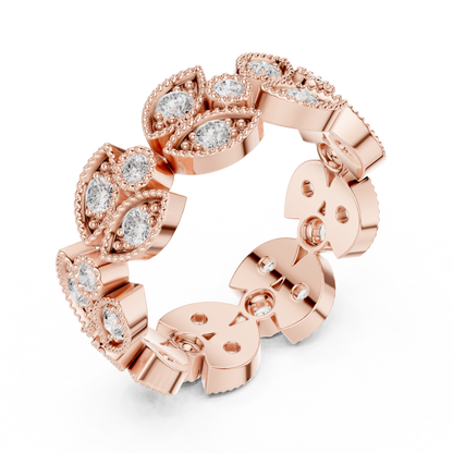 Round Cut Lab Grown Diamond Ring in Rose Gold