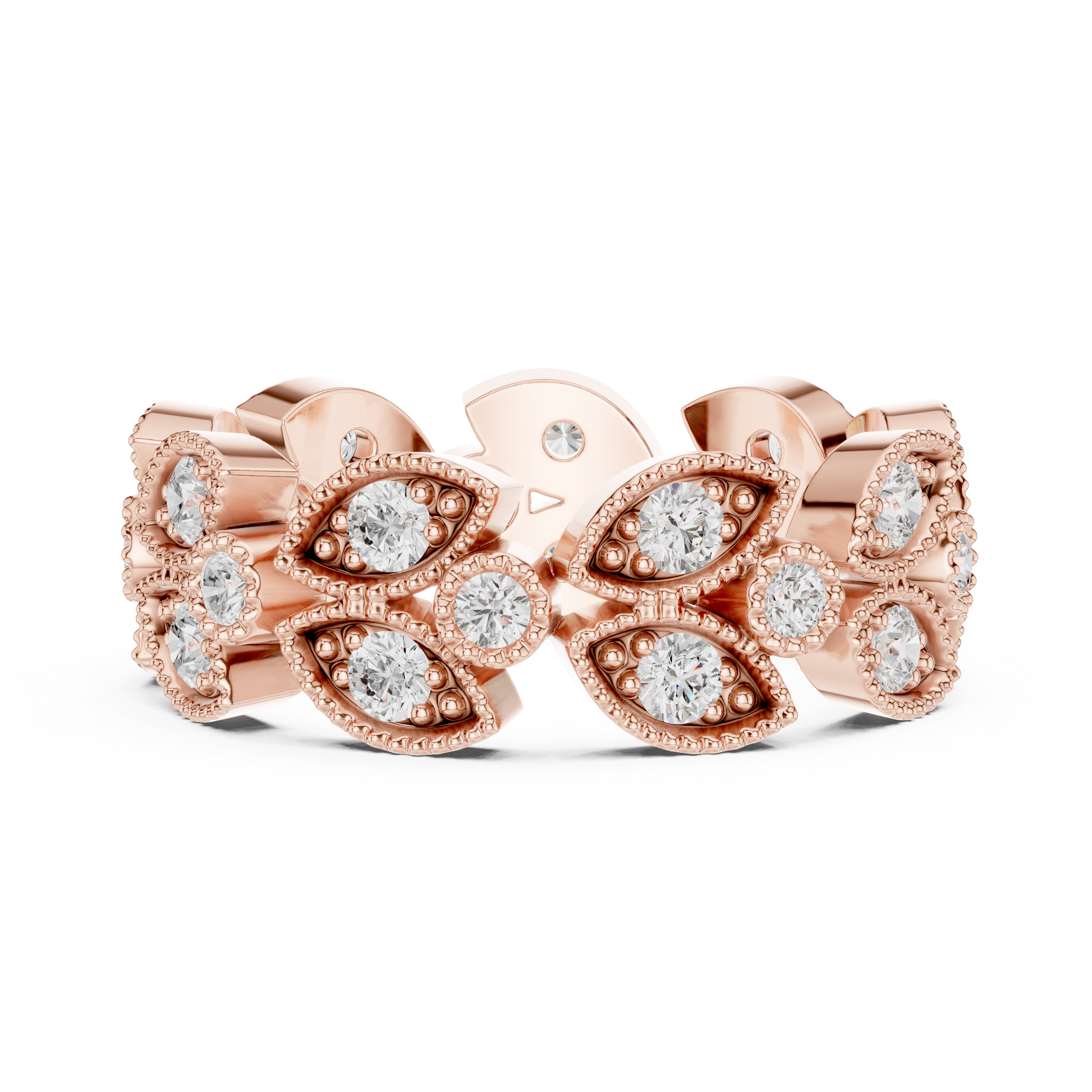 Round Cut Lab Grown Diamond Ring in Rose Gold