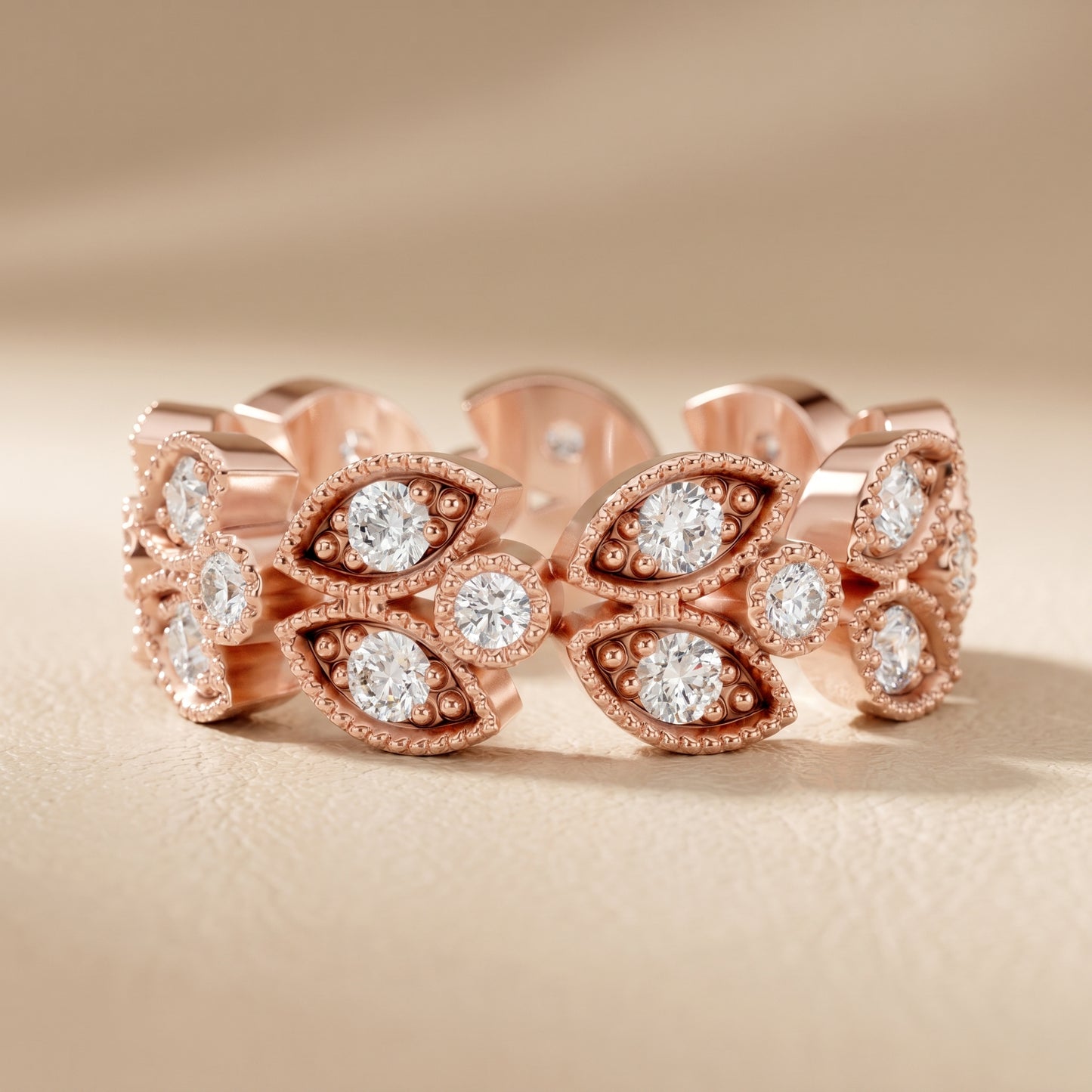 Round Cut Lab Grown Diamond Ring in Rose Gold