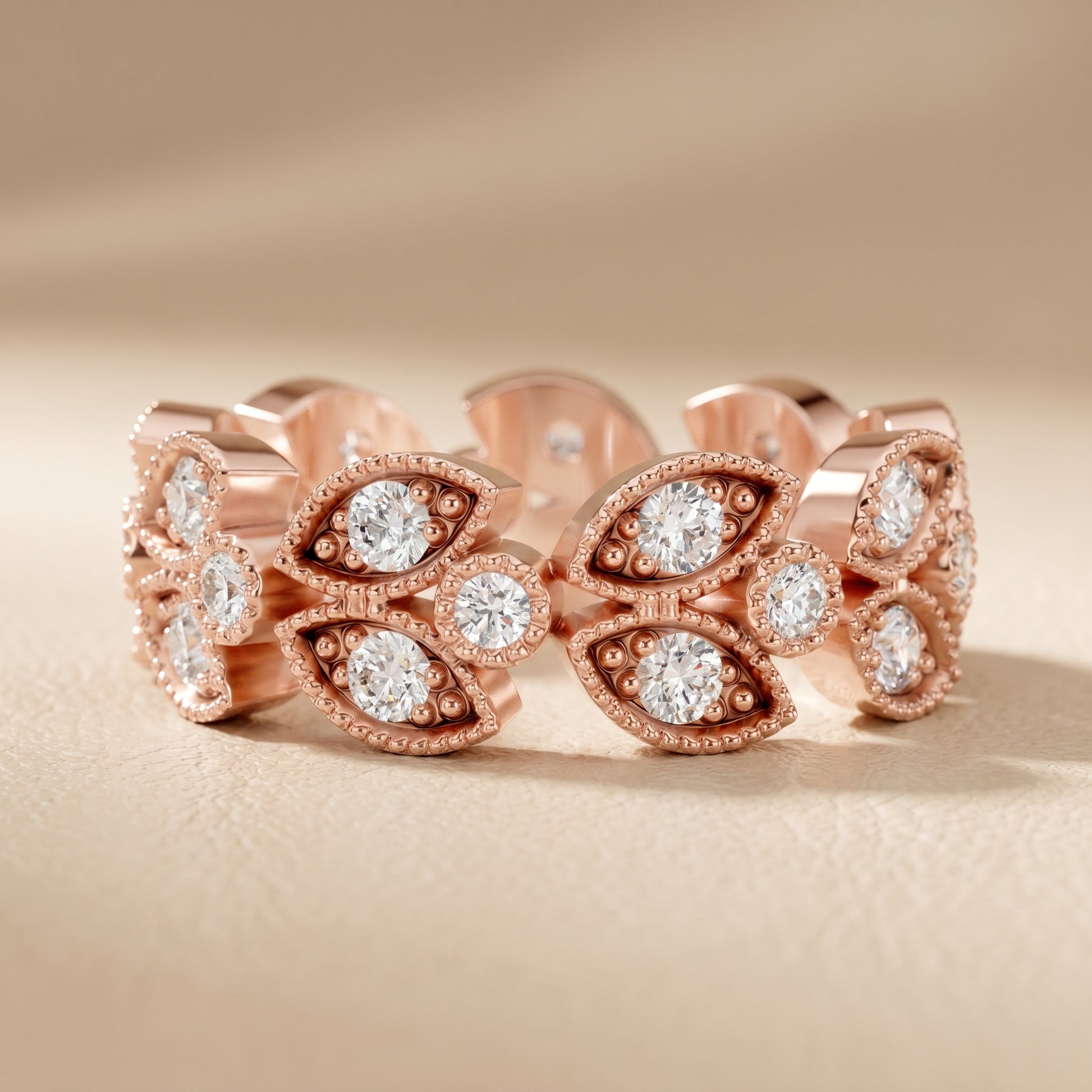 Round Cut Lab Grown Diamond Ring in Rose Gold