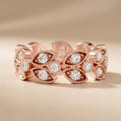 Round Cut Lab Grown Diamond Ring in Rose Gold