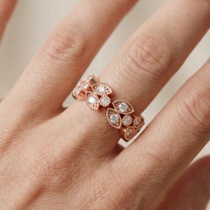 Round Cut Lab Grown Diamond Ring in Rose Gold