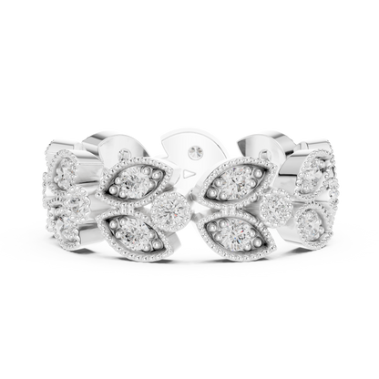 Round Cut Lab Grown Diamond Ring in Silver