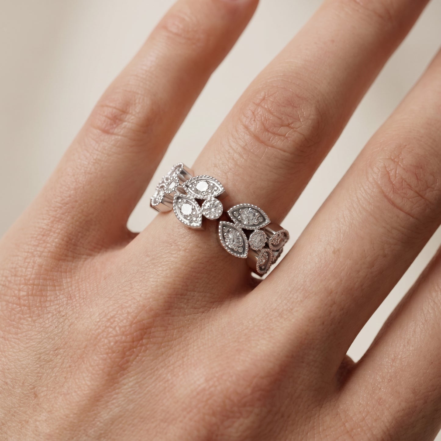 Round Cut Lab Grown Diamond Ring in Platinum