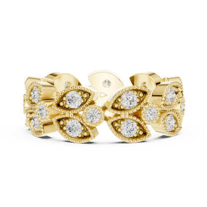 Round Cut Lab Grown Diamond Ring in Yellow Gold