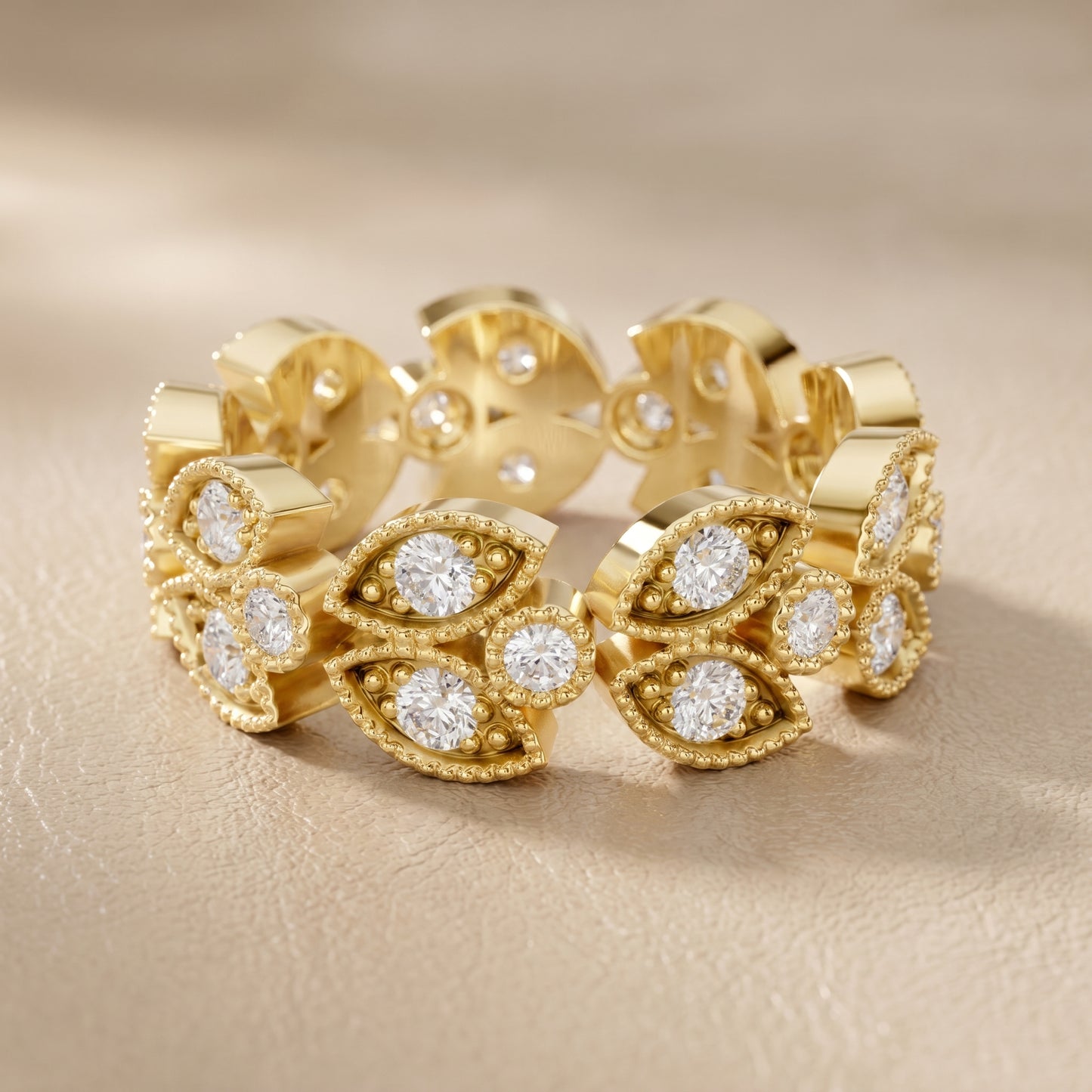 Round Cut Lab Grown Diamond Ring in Yellow Gold