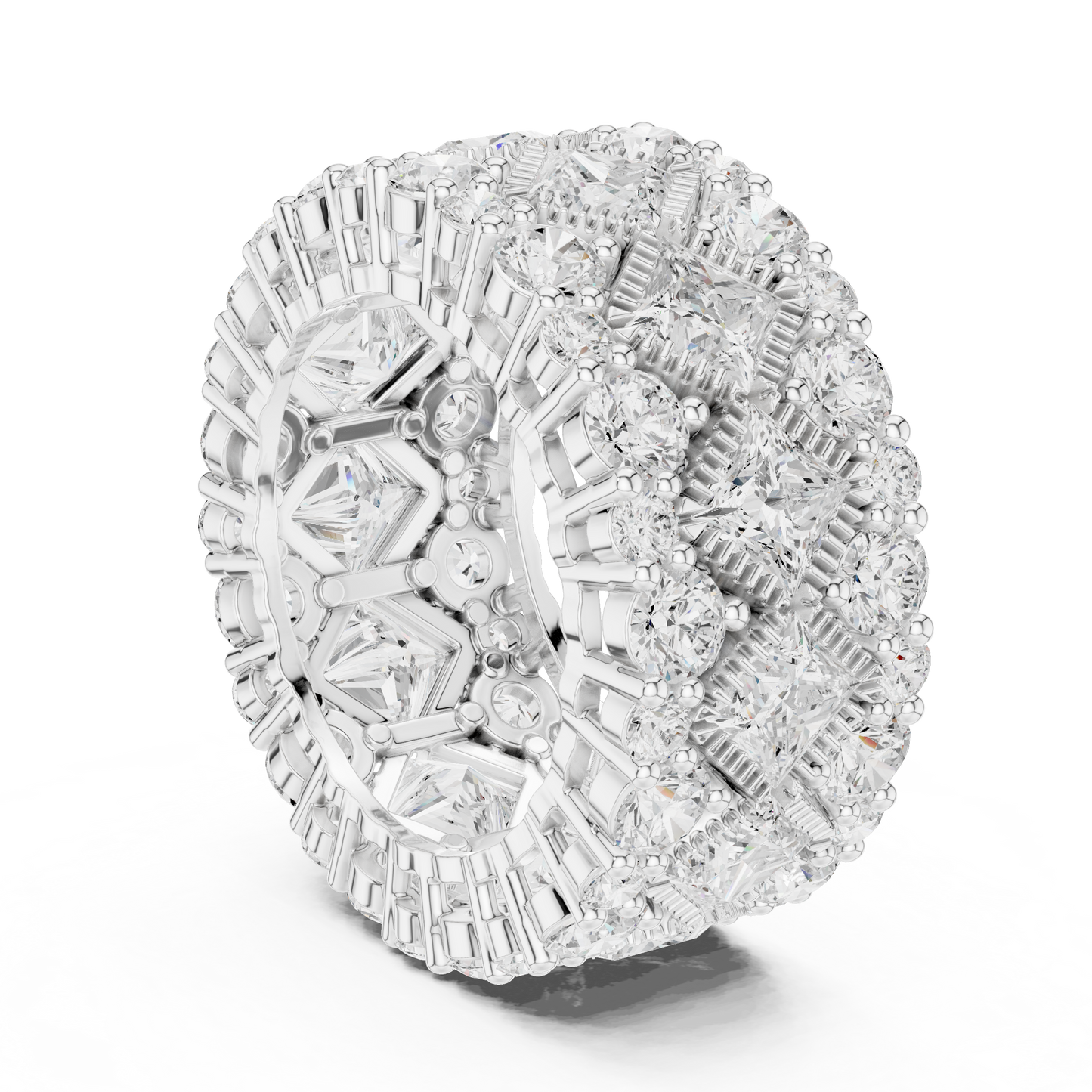 Princess Round Cut Lab Grown Diamond Ring in White Gold