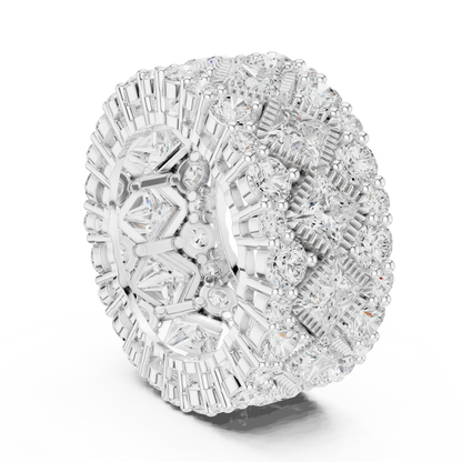 Princess Round Cut Lab Grown Diamond Ring in White Gold