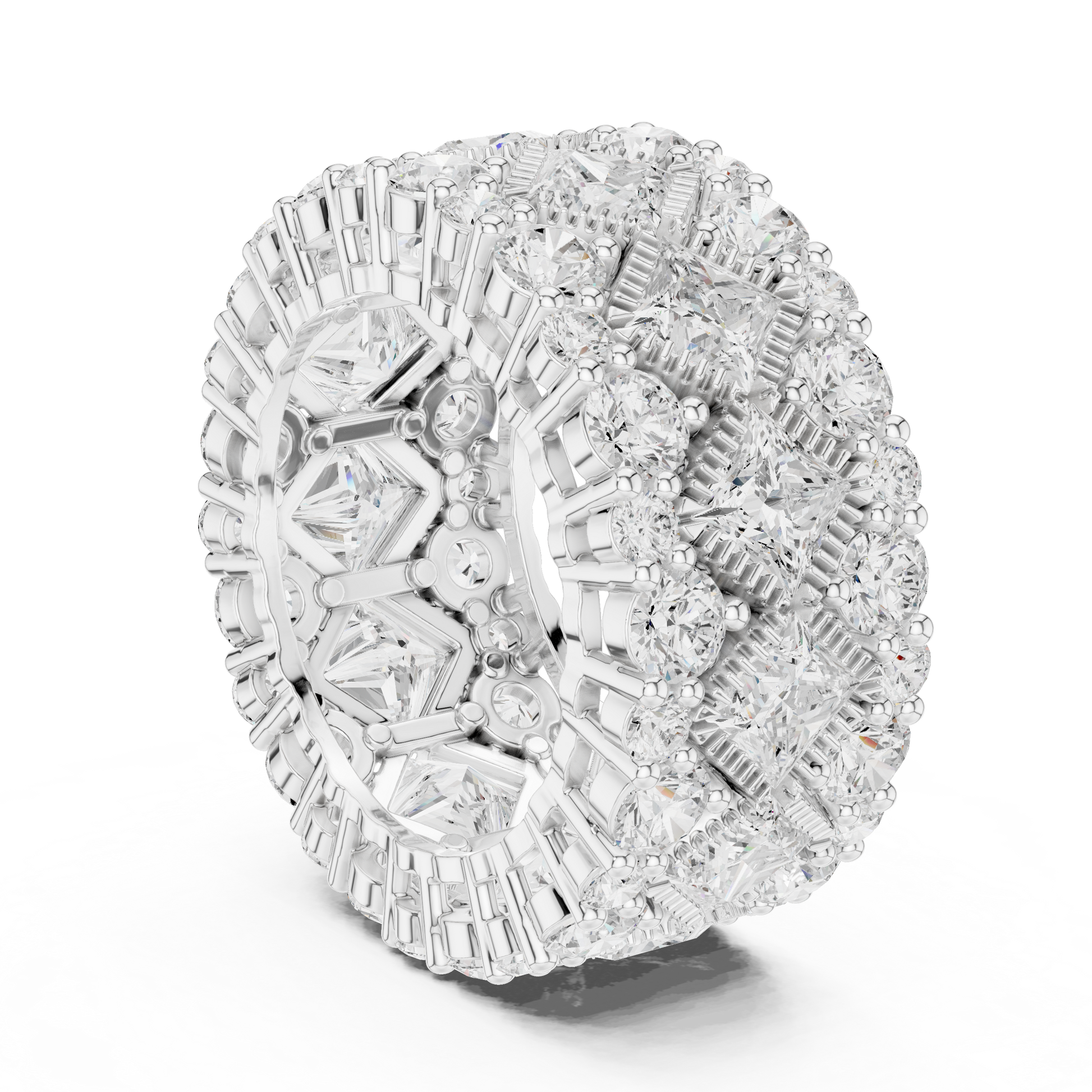 Princess Round Cut Lab Grown Diamond Ring in Silver