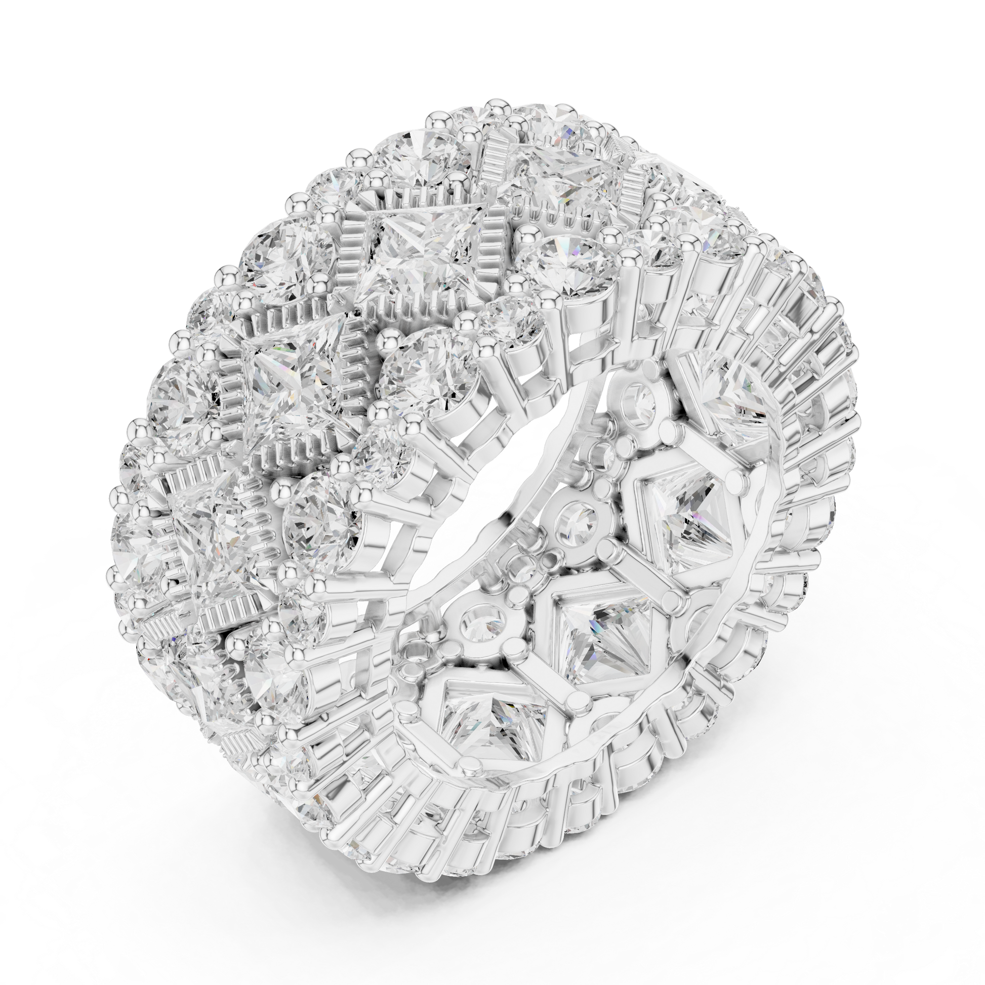 Princess Round Cut Lab Grown Diamond Ring in Platinum