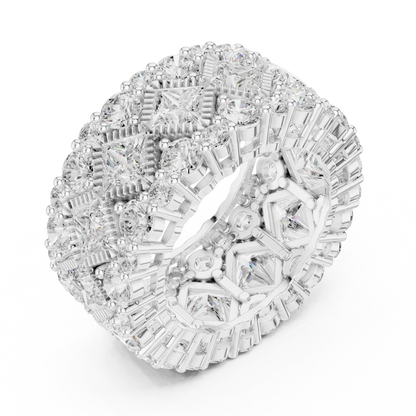 Princess Round Cut Lab Grown Diamond Ring in Platinum