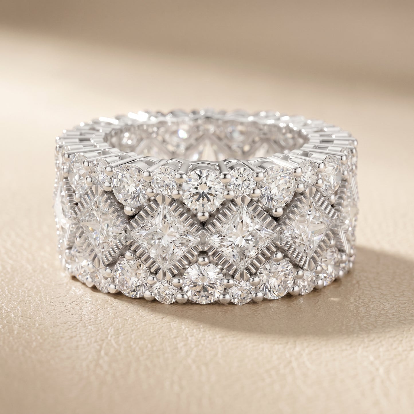 Princess Round Cut Lab Grown Diamond Ring in Platinum