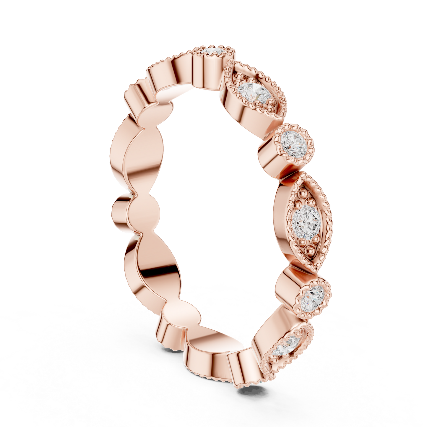 Round Cut Lab Grown Diamond Ring in Rose Gold